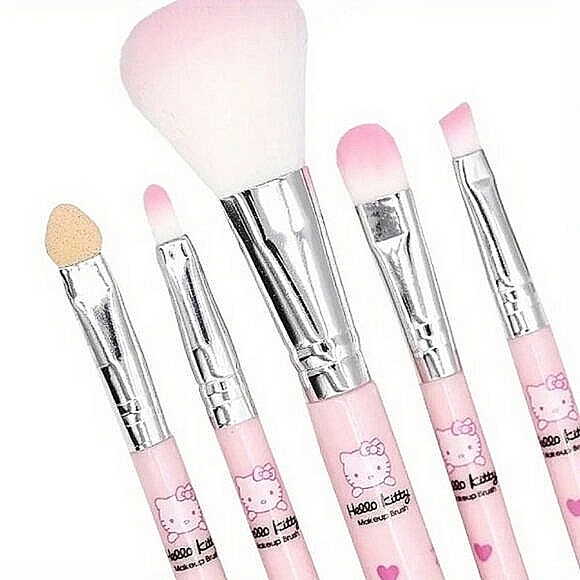 NWT! Hello Kitty Pink Makeup Brush Set with Case! Cosmetics - Picture 4 of 5
